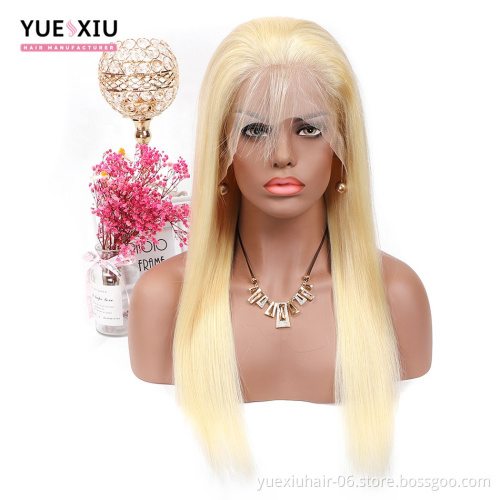 13*6 613 Blonde Lace Front Wig Brazilian Virgin Human Hair Wig Silky Straight Hair